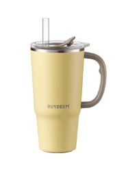 BUYDEEM Thermo Mug With Straw 700 ml, model DS57, color Mellow Yellow