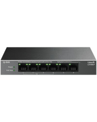 TP-Link LS106LP 6-Port 10/100 Mbps Desktop Switch with 4-Port PoE, 4× 10/100 Mbps PoE Ports, 2× 10/100 Mbps Non-PoE Ports, 802.3af, 41 W PoE Power, Desktop Steel Case, Extend Mode for 250m PoE Transmitting, PoE Auto Recovery, Plug and Play