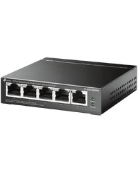 5-Port Gigabit Easy Smart Switch with 4-Port PoE+ 4× Gigabit PoE+ Ports, 1× Gigabit Non-PoE Ports 802.3af/at, 120 W PoE Power, Desktop Steel Case PoE Auto Recovery, MTU/Port/Tag-based VLAN, QoS, IGMP Snooping, Web/Utility Management, Plug and Play