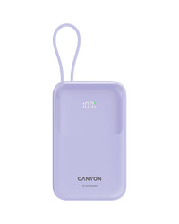 CANYON power bank OnPower 101 built-in cable 10000 mAh PD22.5W Ljubičasti