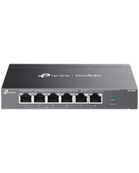 Omada 6-Port 10/100 Mbps Desktop Switch with 4-Port PoE+ PORT: 4× 10/100 Mbps PoE+ Ports, 2× 10/100 Mbps Non-PoE Ports 802.3at/af, 67 W PoE Power, Desktop Steel Case Extend Mode for 250m PoE Transmitting, Priority Mode for Port1-2, Plug and Play