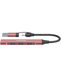 CANYON hub DS-02 4in1 USB-A/C Pink