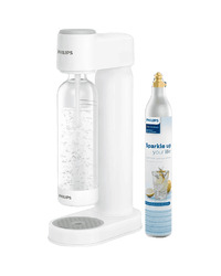 PHILIPS GoZero sparkling water maker ADD4901WH/10, manual (no power), 1 L bottle, white