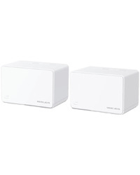 AX3000 Whole Home Mesh Wi-Fi 6 SystemSPEED: 574 Mbps at 2.4 GHz + 2402 Mbps at 5 GHzSPEC: Internal Antennas, 3× Gigabit Ports per Unit (WAN/LAN auto-sensing), 1024-QAM, OFDMA, HE160FEATURE: MERCUSYS APP, Router/AP Mode, One Unified Network, Seaml