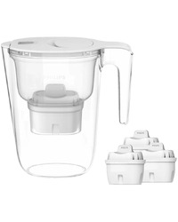 PHILIPS water filter jug AWP2933WHT4/10, Micro X-Clean, digital timer, incl. 4 filters, white