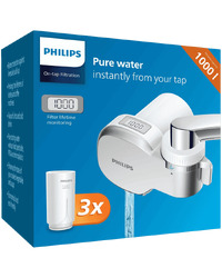 PHILIPS on-tap water filter AWP3705P3/10, X-Guard, digital display, incl. 3 filters