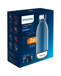 PHILIPS carbonating bottle ADD919P2/10, 0.5 L, BPA-free PET, 2 pcs