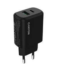 CANYON charger OnCharge 250 25W 1xPD 1xQC EU Black