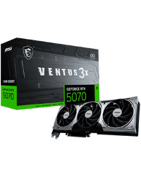 MSI GeForce RTX 5070 12G Ventus 3X OC - 12GB GDDR7 (28Gbps/192-bit), PCIe 5X 16, Boost: 2542 MHz, HDMI 2.1b, DisplayPort 2.1b