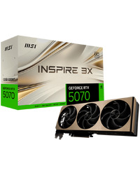 MSI Video Card Nvidia GeForce RTX 5070 12G INSPIRE 3X OC (12GB GDDR7/192bit, PCI-E Gen5, 3x DP 2.1, 1x HDMI 2.1, 1x 16-pin Power Connector, Retail)