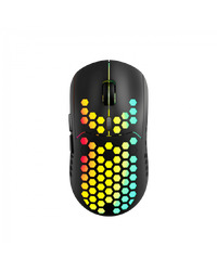 Canyon 7keys Gaming 2.4G wireless mouse, KA8 sensor, DPI up to 1600, rubber coating on panel, Huano 1million switch, 45cm PVC cable, ABS material. 400mAh battery, size: 125.8*63.7*41mm, weight: 95g, Black