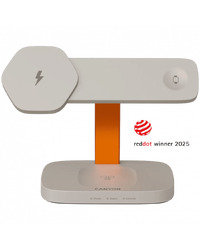 CANYON Wireless Charging Station Hexagon 310 3in1 LightGrey/Orange