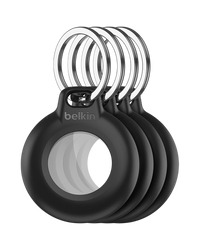 BELKIN Secure Holder - Airtag - Waterproof Keyring - 4 Pack, Black