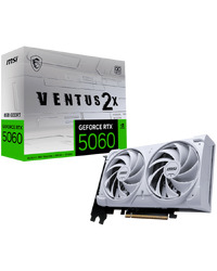 MSI Video Card NVIDIA GeForce RTX 5060 8G VENTUS 2X OC (8GB GDDR7/128bit, 3xDP, 1xHDMI, Recommended PSU 550W) WHITE