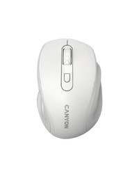 Canyon 6 buttons wireless 2.4Ghz mouse, MX8650A Sensor, DPI up to 1600,Injection case, 3 M life times left and right switches, 2xAAA battery, ABS material, Size: 105x71x40mm, Weight: 59g, white