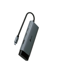 TP-Link UH7020C USB Type-C 7-Port Hub, 1 x USB-C Connector,1 x HDMI 4K 60Hz Port,1 x USB-C PD 100W Port,1 x SD + 1 × microSD(TF) 200MB/s Port,2 x USB-A 3.0 Ports,1 x USB-C 3.0 Port, Plug and Play, Self-storage for Connector, Fast Heat Dissipation