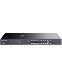 TP-Link ES220GMP Omada 20-Port Gigabit Easy Managed Switch 16 x Gigabit PoE+ Ports, 2 x Gigabit Non-PoE Ports, 2 x Gigabit SFP Ports, 250W PoE Power, Rack-mountable, Omada App, Flow Control, Loopback Detection,Port Isolation,Port Mirroring,LAG,VLAN