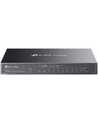 Omada 10-Port Gigabit Easy Managed Switch with 8-Port PoE+ 8× Gigabit PoE+ Ports, 1x Gigabit Non-PoE Ports, 1× Combo Gigabit RJ45/SFP Port 802.3at/af, 123 W PoE Power,  Desktop Steel Case and Fanless Integration with Omada SDN Controller