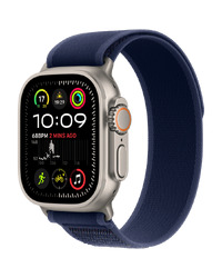 Apple Watch Ultra2 v2 Cellular 49mm Natural Titanium Case with Blue Trail Loop - S/M