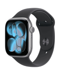 Apple Watch Series 11 GPS 46mm Space Grey Aluminium Case with Black Sport Band - M/L,Model A3333