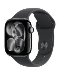 Apple Watch Series 11 GPS 42mm Jet Black Aluminium Case with Black Sport Band - S/M,Model A3331