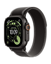 Apple Watch Ultra 3 Cellular 49mm Black Titanium Case with Black/Charcoal Trail Loop - M/L