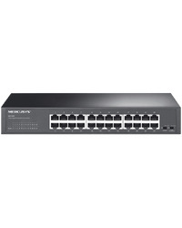 Mercusys MS124GS 24-Port Gigabit Desktop/Rackmount Switch, 24x Gigabit RJ45 Ports, 1U 13-inch Rack-mountable Steel Case, Isolation Mode,Loop Prevention,Plug and Play