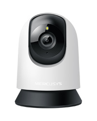 Mercusys MC200 Pan/Tilt Home Security Wi-Fi Camera, 1080P, 2.4 GHz, Horizontal 360, Pan/Tilt, Smart Detection and Notifications (motion, person, baby crying), Motion Tracking, Remote Control,  microSD Card (Up to 512 GB), Night Vision