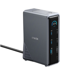 Anker Prime Charging Docking Station (14-in-1, Dual Display, 160W) Gray