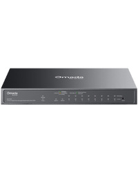 TP-Link ES210GP Omada 10-Port Gigabit Easy Managed Switch with 8-Port PoE+, 8x Gigabit PoE+ Ports, 1x Gigabit Non-PoE Ports, 1x Combo Gigabit RJ45/SFP Port, 63 W PoE Power,  Desktop Steel Case and Fanless, Omada App. Flow Control, Loopback Detection