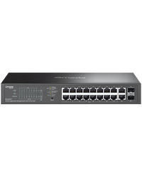 TP-Link ES220GP Omada 20-Port Gigabit Easy Managed Switch with 16-Port PoE+, 16x G PoE+ Ports, 2x G Non-PoE Ports, 2x G SFP Ports, 802.3at/af, 150 W PoE Power, 1U 13-inch Rack-mountable Steel Case and Fanless, Omada app