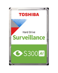 HDD Video Surveillance TOSHIBA S300 AI 10TB CMR, 3.5'', 512MB, 7200RPM, SATA, 64 cameras, 24/7, TBW: 550