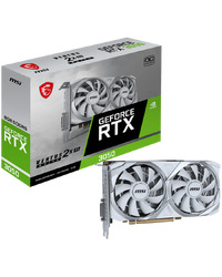 MSI GeForce RTX 3050 Ventus 2X XS White 8G OC Gaming Graphics Card - 8GB GDDR6, 1807 MHz, PCI Express Gen 4, 128-bit, 1x DP (v1.4a), 1x HDMI 2.1 (Supports 4K)