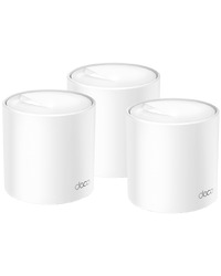 TP-Link Deco X50(3-pack) AX3000 Whole Home Mesh Wi-Fi 6 System, 574 Mbps at 2.4 GHz + 2402 Mbps at 5 GHz, 2× Internal Antennas, 3× Gigabit Ports (WAN/LAN auto-sensing), 2 Streams and HE160 for 5GHz, Deco App, Router/AP Mode, IPv6, IPTV, HomeShield
