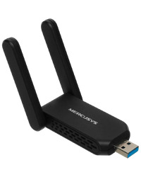 Mercusys MA72XH AX1800 High Gain Wi-Fi 6 USB Adapter, 574 Mbps at 2.4 GHz + 1201 Mbps at 5 GHz, 2 x High Gain External Antenna, USB 3.0, MU-MIMO, OFDMA, Beamforming, WPA3