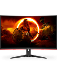 AOC Monitor LED C32G2ZE 32” Gaming Curved 240Hz (31.5“, 16:9, 1920x1080, VA, Antiglare + 3H, 240Hz, 300 cd/m², 4000:1, 1 ms, 2xHDMI, DP, Tilt, Frameless) Black-Red, 3y