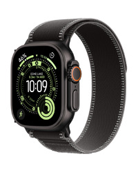 Apple Watch Ultra 3 Cellular 49mm Black Titanium Case with Black/Charcoal Trail Loop - M/L