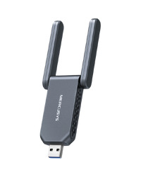 Mercusys MA37BEH BE6500 Wi-Fi 7 High-Gain Wireless USB Adapter, 688 Mbps at 2.4 GHz + 2882 Mbps at 5 GHz + 2882 at 6 GHz, 2x High Gain External Antenna, USB 3.0, MU-MIMO, OFDMA, Beamforming, WPA3