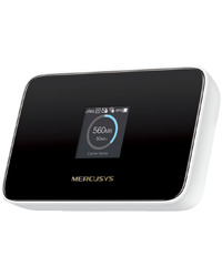 Mercusys 150Mbps 4G LTE Mobile Wi-Fi, Build-In 150Mbps 4G LTE Modem, 287 Mbps at 2.4 GHz, 4G Cat4 150/50 Mbps, 1.44 Inch Screen Display, MERCUSYS App, Build-In 2200 mAh Rechargeable Battery, connect up to 10 devices