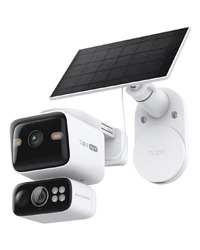 TP-Link Tapo C645D KIT Solar-Powered Dual-Lens Pan/Tilt Security Camera Kit, 2K 3MP(2304x1296 and 2K 3MP(2304x1296), 2.4 G and 5GHz, 10000mAh rechargeable lithium-ion battery,  Solar panel(5.2V, 2.5W), Dual Lens, Ultra-wide and Telephoto and Pan/Tilt