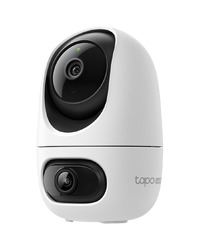 TP-Link Tapo C245D Dual Lens Pan/Tilt Security Camera, 2K (2304x1296) and 2K (2304x1296), 2.4 GHz, Dual Lens, Pan/Tilt, Smart AI Detection and Notifications, AI Smart Tracking, Sound and Light Alarm, Remote Control, Two-Way Audio