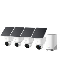 Anker, eufy SoloCam E42 4xCam+1xHomeBase3+4xSolarPanel White, Ultra HD 4K, AI Motion Detection and Smart Tracking, 360 Viewing, IP 65, No Monthly Fee