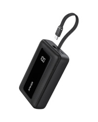 Anker Power Bank (20K, 30W, Built-In USB-C Cable) Black