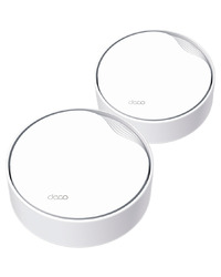 TP-Link Deco X50-PoE (2-pack) AX3000 Whole Home Mesh Wi-Fi 6 System with PoE, 574 Mbps at 2.4 GHz + 2402 Mbps at 5 GHz, 4× Internal Antennas, 1× 2.5 Gigabit Port + 1× Gigabit Port (WAN/LAN auto-sensing), PoE and DC Power Supply
