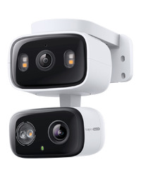 TP-Link Tapo C246D Indoor/Outdoor Dual Lens Pan/Tilt Security Camera, 2K (2304x1296) and 2K (2304x1296), 2.4 GHz,Dual Lens, Pan/Tilt, Smart AI Detection and Notifications (motion, people, pets, cars), Motion Tracking, Sound and Light Alarm, Tapo APP