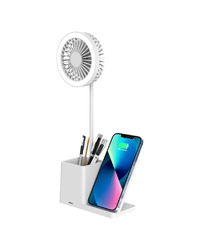 Wireless punjač sa lampom i ventilatorom S-link SL-M9055 White TypeC 10W, 37533