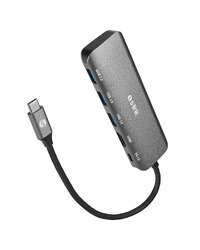 Docking station S-link SWV-USBC030 USB adapter Type-C HDMI 4K 30Hz Gray Metal Type-C to 3*USB3.0 6 in 1 1xPD Charger, 1xUSB-C Adapter, 39876