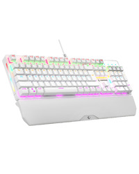 Tastatura gaming RAMPAGE KB-R86 UMBRA  White USB Rainbow Illuminated Blue Switch US Layout English Mechanical Gaming Keyboard, 42186