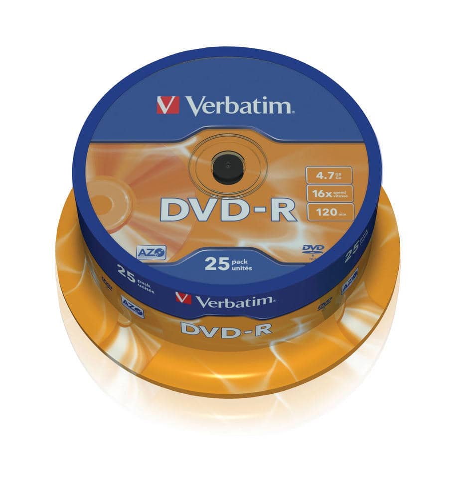 DVD-R, VERBATIM,4,7 GB,16X, spindle 25 kom,MATT SILVER,43522