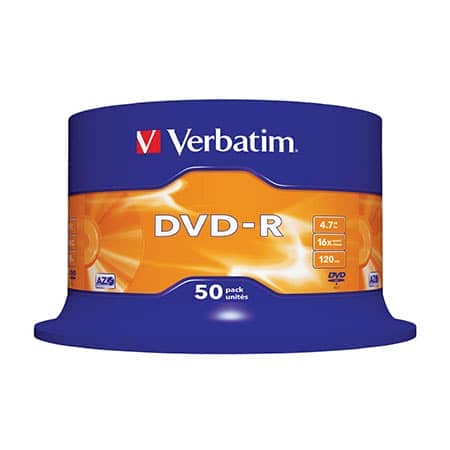 DVD-R, VERBATIM,4,7 GB,16X, spindle 50 kom,MATT SILVER ,43548